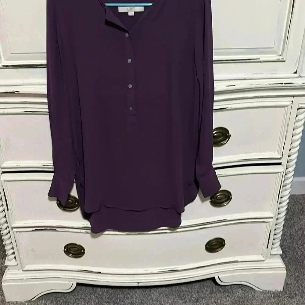 Loft Women's Purple tunic Blouse